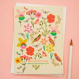 Flowers, Butterflies & Bees Card