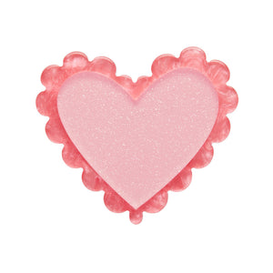 Scalloped Heart Simplified Mini Brooch