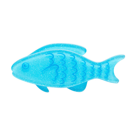 Blue Fish Simplified Mini Brooch