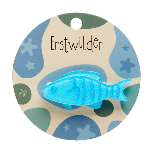 Blue Fish Simplified Mini Brooch