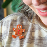 Gingerbread Man Simplified Mini Brooch