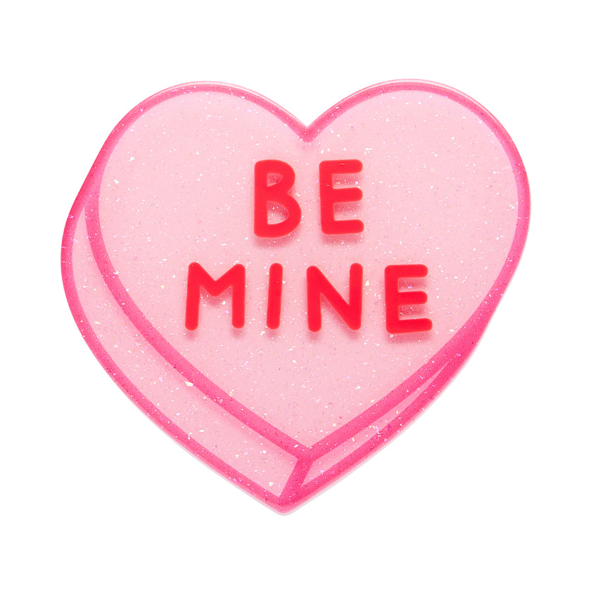 Candy Heart Simplified Mini Brooch – Pink