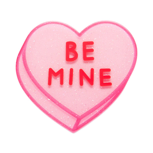 Candy Heart Simplified Mini Brooch – Pink