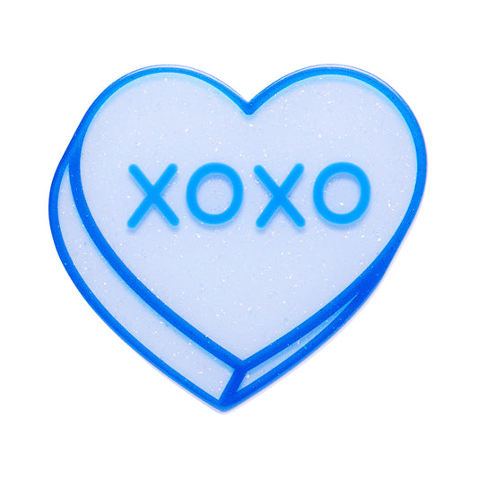 Candy Heart Simplified Mini Brooch – Blue