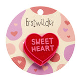 Candy Heart Simplified Mini Brooch – Red