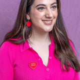 Candy Heart Simplified Mini Brooch – Red