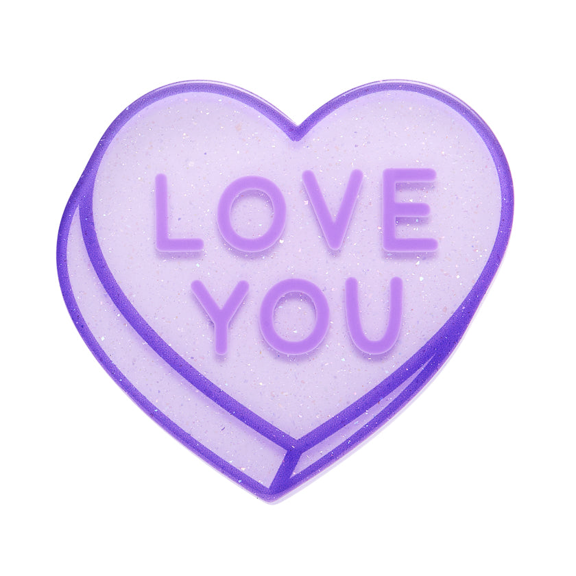 Candy Heart Simplified Mini Brooch – Purple