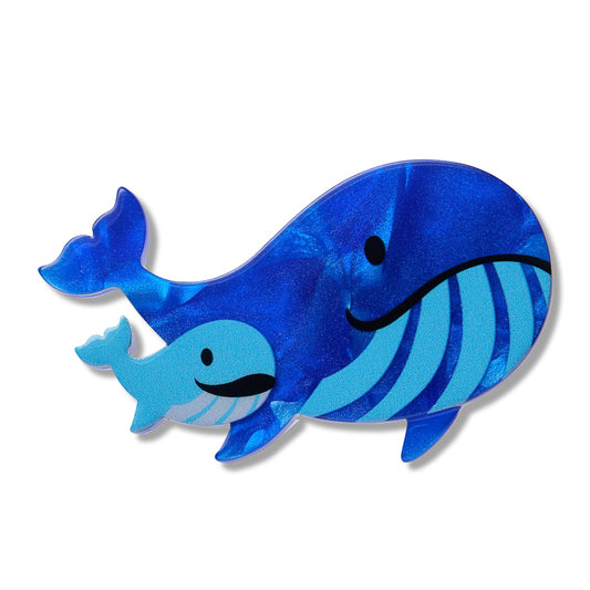 Whales Simplified Mini Brooch