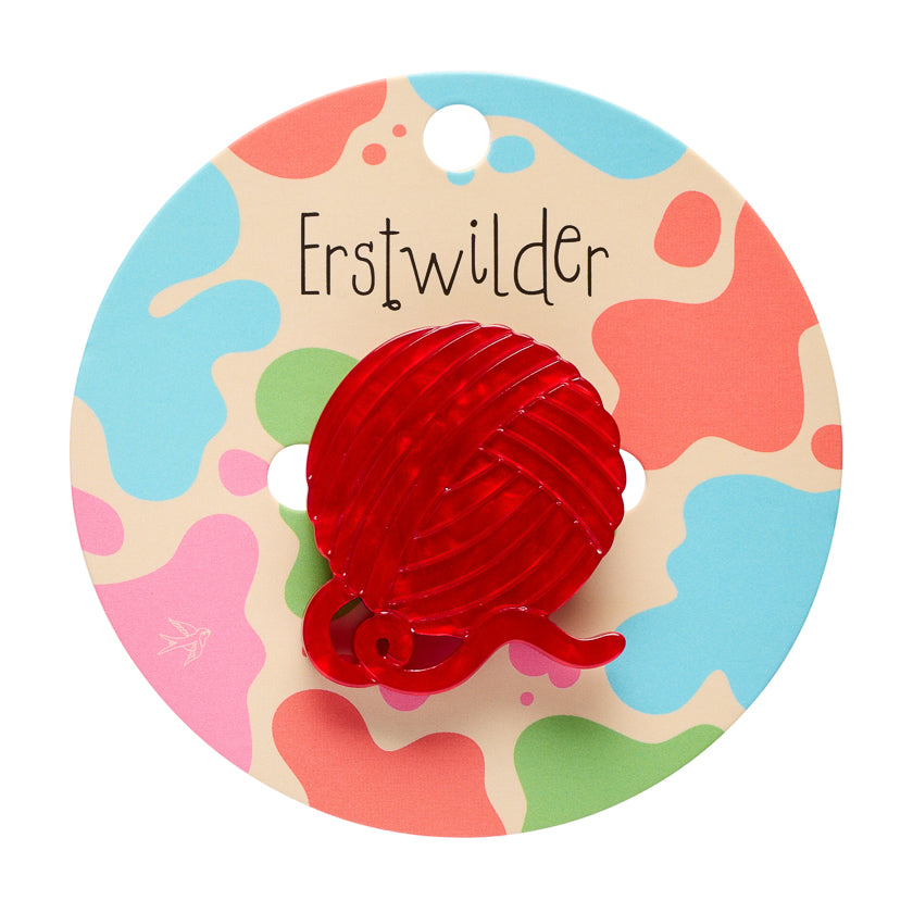 Ball of Yarn Simplified Mini Brooch