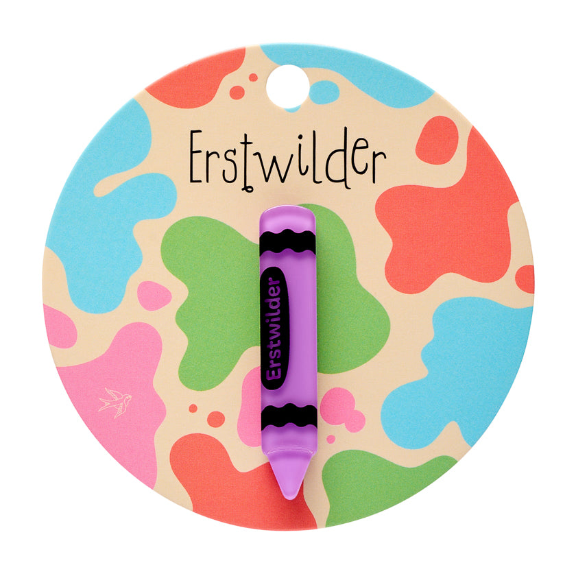 Crayon Simplified Mini Brooch - Purple