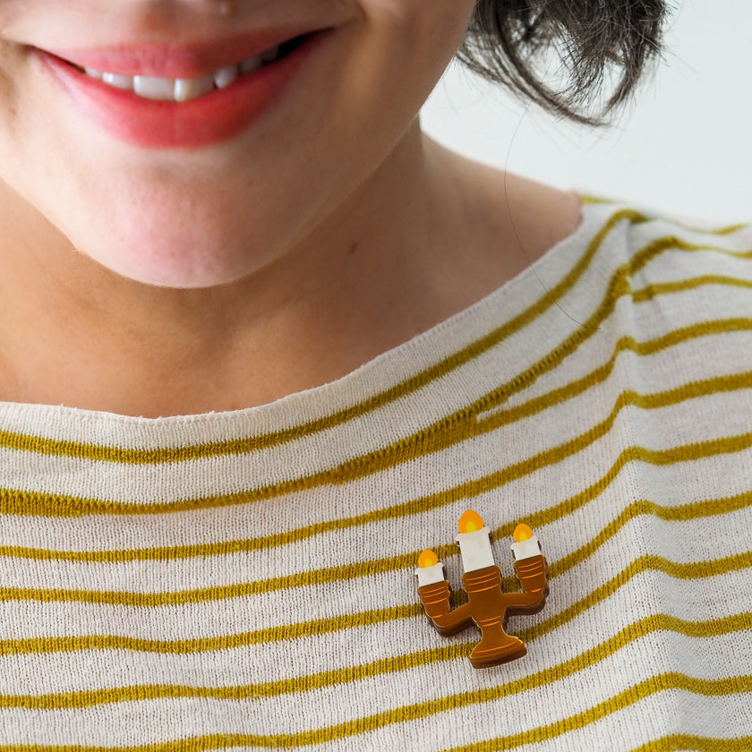 Candelabra Simplified Mini Brooch