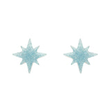 Atomic Star Glitter Stud Earring - Blue