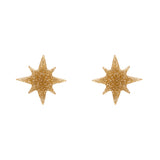 Atomic Star Glitter Stud Earring - Gold