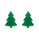 Green Christmas Tree Stud Earrings