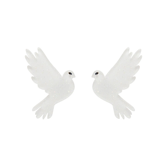 White Dove Stud Earrings