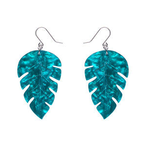 Large Leaf Essential Drop Earrings - Green