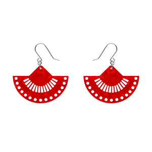 Boho Fan Essential Drop Earrings - Red