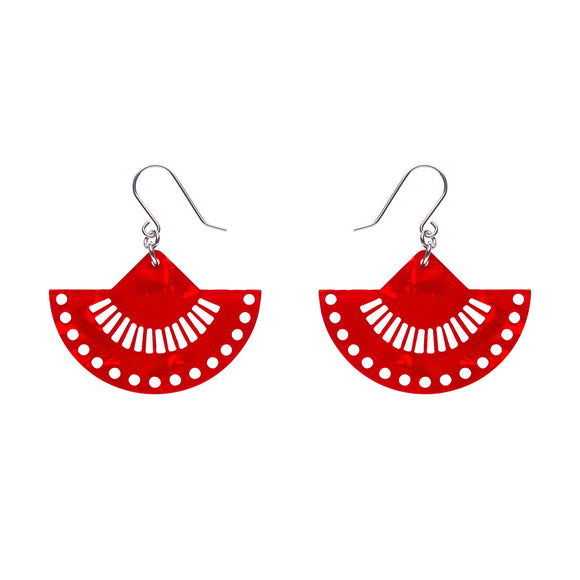 Boho Fan Essential Drop Earrings - Red