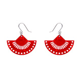 Boho Fan Essential Drop Earrings - Red