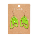 Atomic Boomerang Drop Earrings - Green