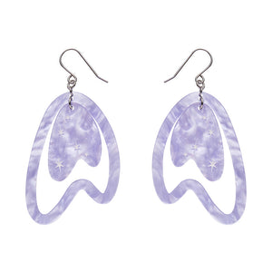 Atomic Boomerang Drop Earrings - Lilac