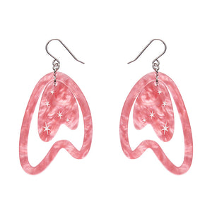 Atomic Boomerang Drop Earrings - Pink