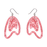 Atomic Boomerang Drop Earrings - Pink