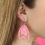 Atomic Boomerang Drop Earrings - Pink