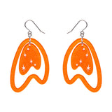 Atomic Boomerang Drop Earrings - Orange