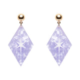 Atomic Diamond Drop Earrings - Lilac