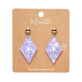 Atomic Diamond Drop Earrings - Lilac