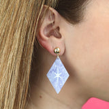 Atomic Diamond Drop Earrings - Lilac