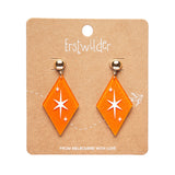 Atomic Diamond Drop Earrings - Orange