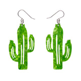 Cactus Drop Earrings - Light Green