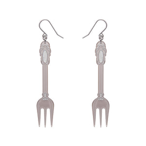 Fork, Please! Drop Earrings - Silver