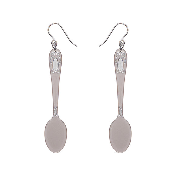 Spoon, Please! Drop Earrings - Silver