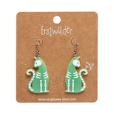 Bone Kitty Drop Earrings - Glow in the Dark