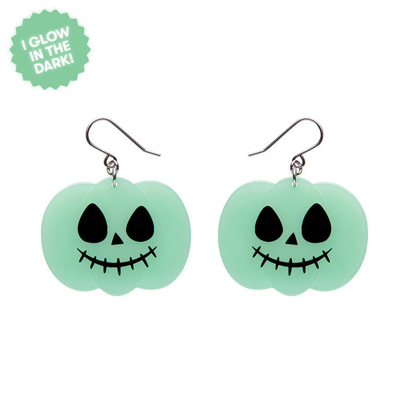 Jack O Lantern Drop Earrings - Glow in the Dark