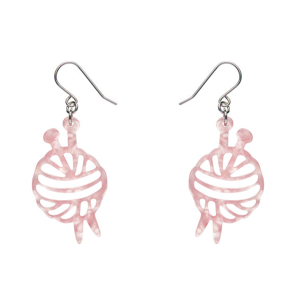 Ball Of Yarn Ripple Drop Earrings - Pink