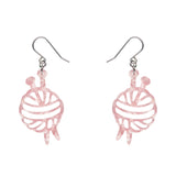 Ball Of Yarn Ripple Drop Earrings - Pink