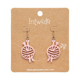 Ball Of Yarn Ripple Drop Earrings - Pink