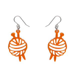 Ball Of Yarn Ripple Drop Earrings - Orange