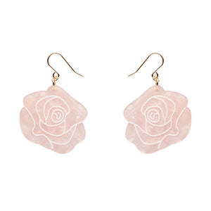 Eternal Rose Drop Earrings - Light Pink