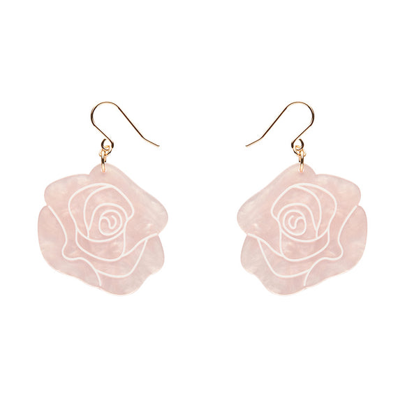 Eternal Rose Drop Earrings - Light Pink