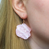 Eternal Rose Drop Earrings - Light Pink