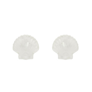 Sea Shell Stud Earrings - White