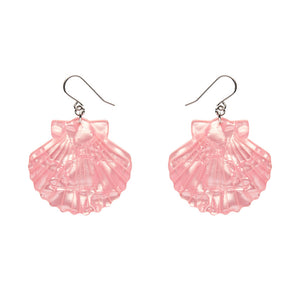 Sea Shell Drop Earrings - Pale Pink