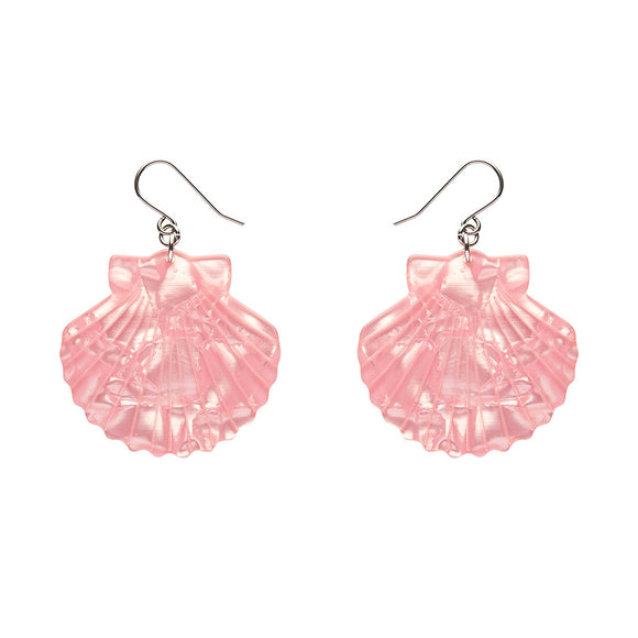 Sea Shell Drop Earrings - Pale Pink