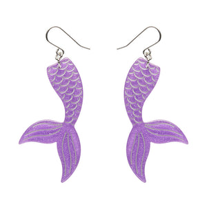 Mermaid Tail Drop Earrings - Violet