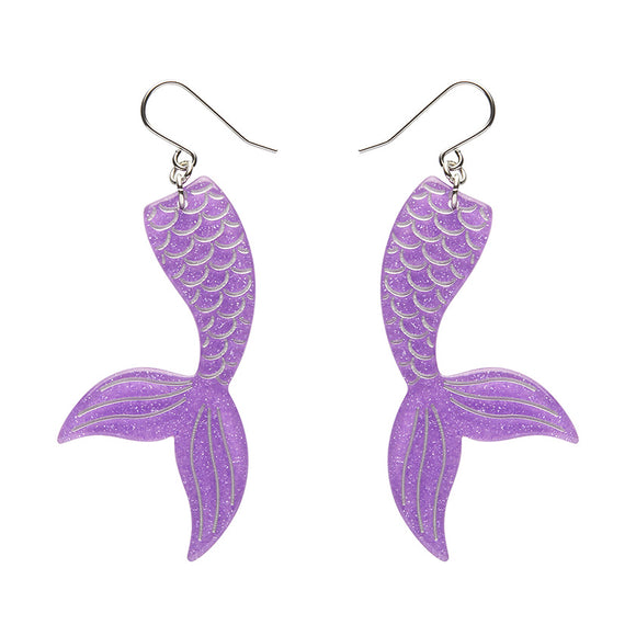 Mermaid Tail Drop Earrings - Violet